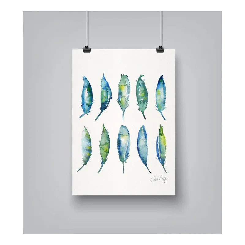 Cena promocyjna Plakat Americanflat Feathers by Cat Coquillette, 30x42 cm Bonami