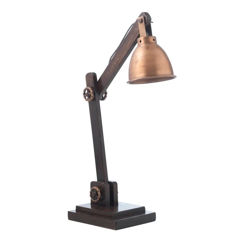 Lampa stołowa z kloszem w kolorze miedzi Fuhrhome Madrid Bonami Okazja