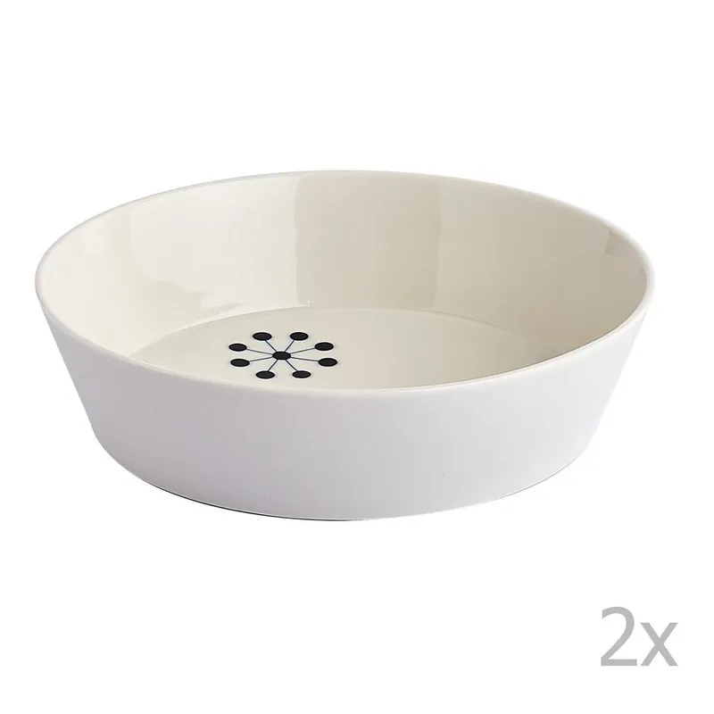 Zestaw 2 porcelanowych talerzy głębokich ręcznie malowanych Anne Black Is Blue, ⌀ 20 cm Bonami Wyjątkowa oferta