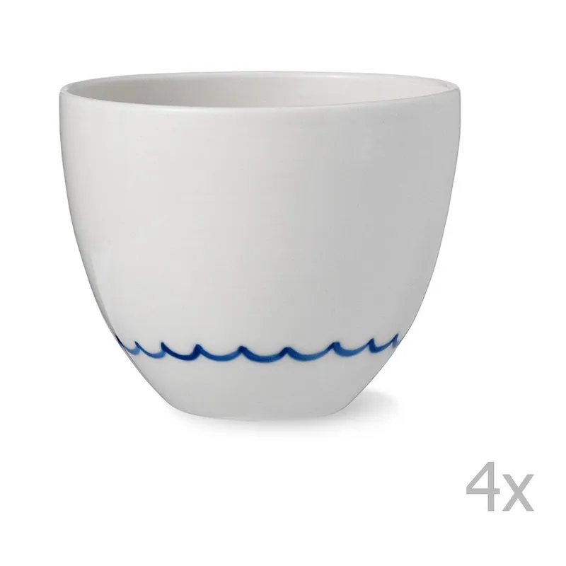 Tani Zestaw 4 porcelanowych kubków ręcznie robionych Anne Black Agate Bonami