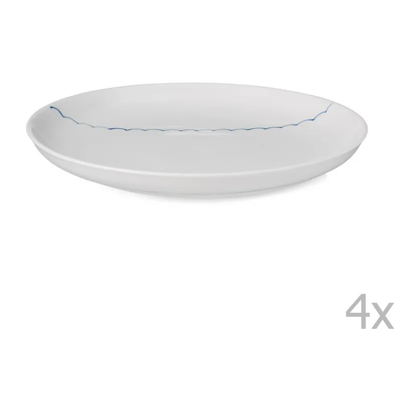 Łatwy zwrot Zestaw 4 porcelanowych talerzy ręcznie robionych Anne Black Agate, ⌀ 22,5 cm Bonami