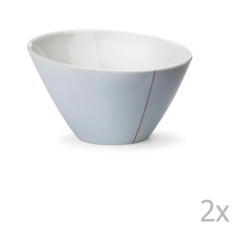 Tylko do końca tygodnia Zestaw 2 niebieskich mis porcelanowych ręcznie robionych Anne Black Tilt, ⌀ 26 cm Bonami