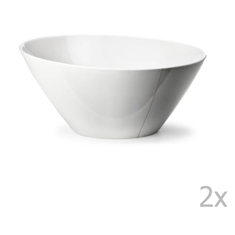 Zestaw 2 szarych mis porcelanowych ręcznie robionych Anne Black Tilt, ⌀ 26 cm Bonami Wyjątkowa oferta