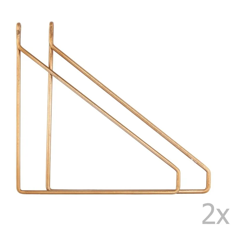 Zestaw 2 metalowych uchwytów w kolorze złota do półki House Doctor Apart Bonami Wyjątkowa oferta