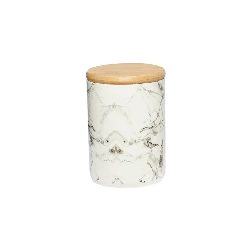 Biały pojemnik porcelanowy Hübsch Marble, wys. 13 cm Bonami Ograniczona ilość