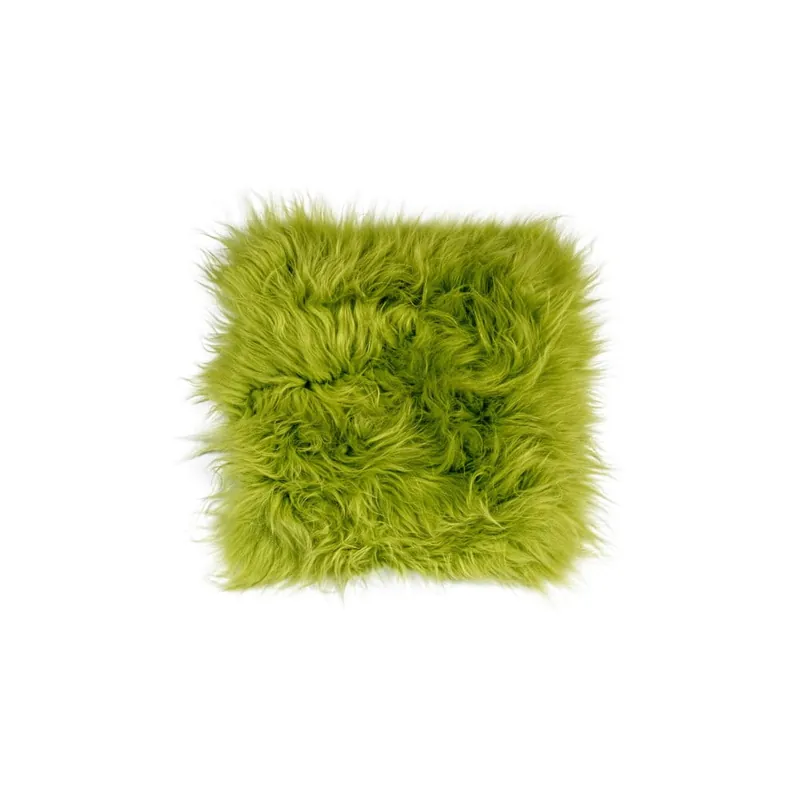 Zielona poduszka do siedzenia z długim włosiem Apple Green, 37x37 cm Bonami Oferta