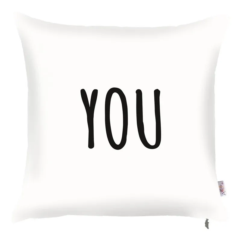 Biała poszewka na poduszkę Mike & Co. NEW YORK You, 43x43 cm Bonami Oferta