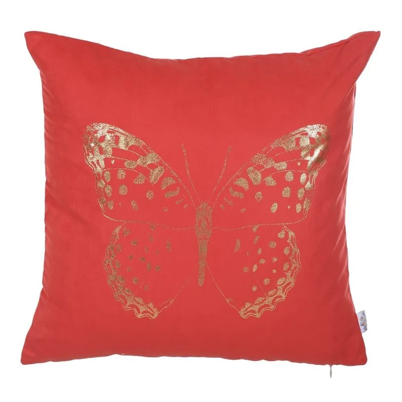 Czerwona poszewka na poduszkę Mike & Co. NEW YORK Butterfly Line, 45x45 cm Bonami Szybka dostawa