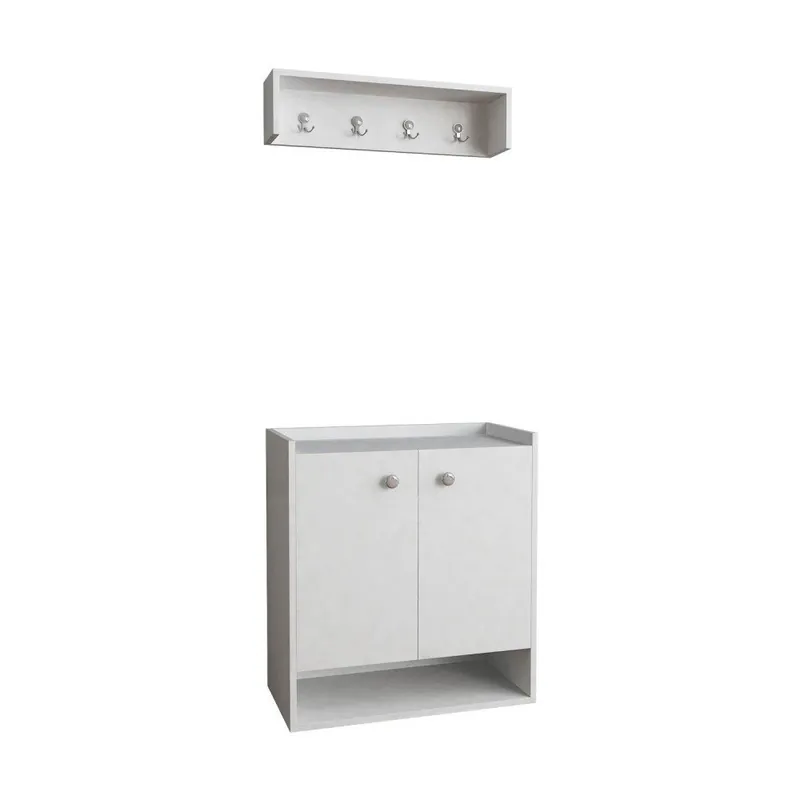 Oferta Zestaw białej szafki i wieszaku naściennego Homemania Ovo Bonami