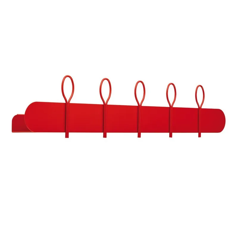 Nowość Czerwony wieszak ścienny z 4 haczykami i półką MEME Design Balloon Bonami