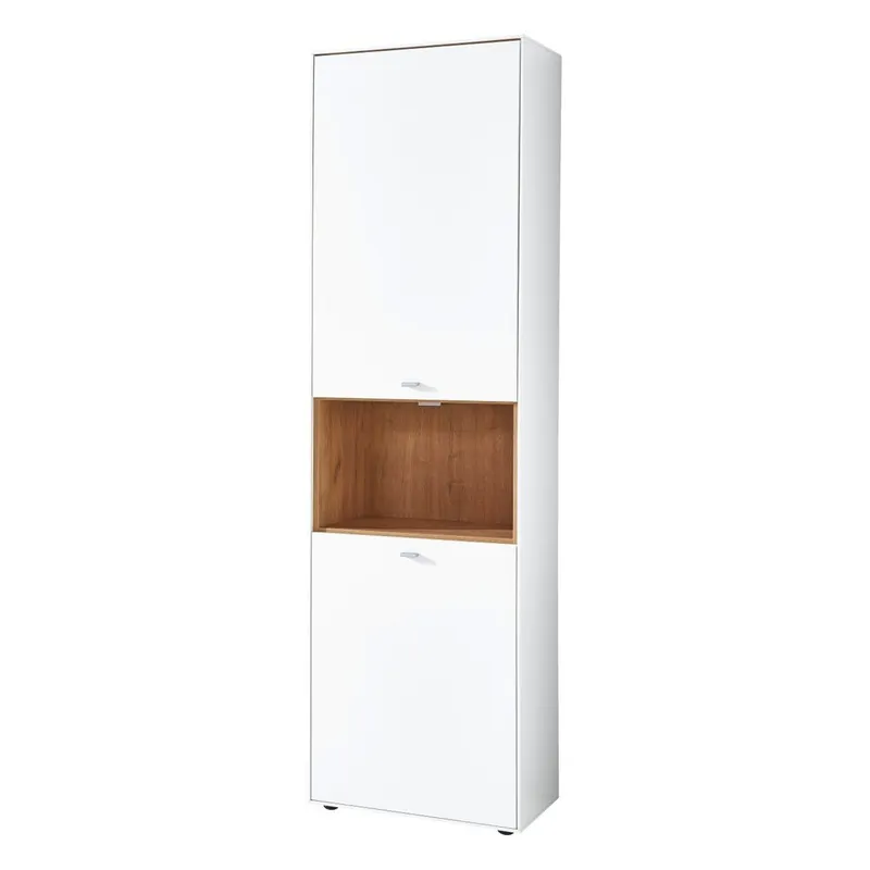 Biała szafka z elementami z dekorem drewna dębowego Germania Design2 Bonami Oferta