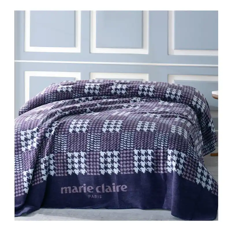 Fioletowo-niebieski koc z kolekcji Marie Claire Ecosy, 200x220 cm Bonami Niska cena