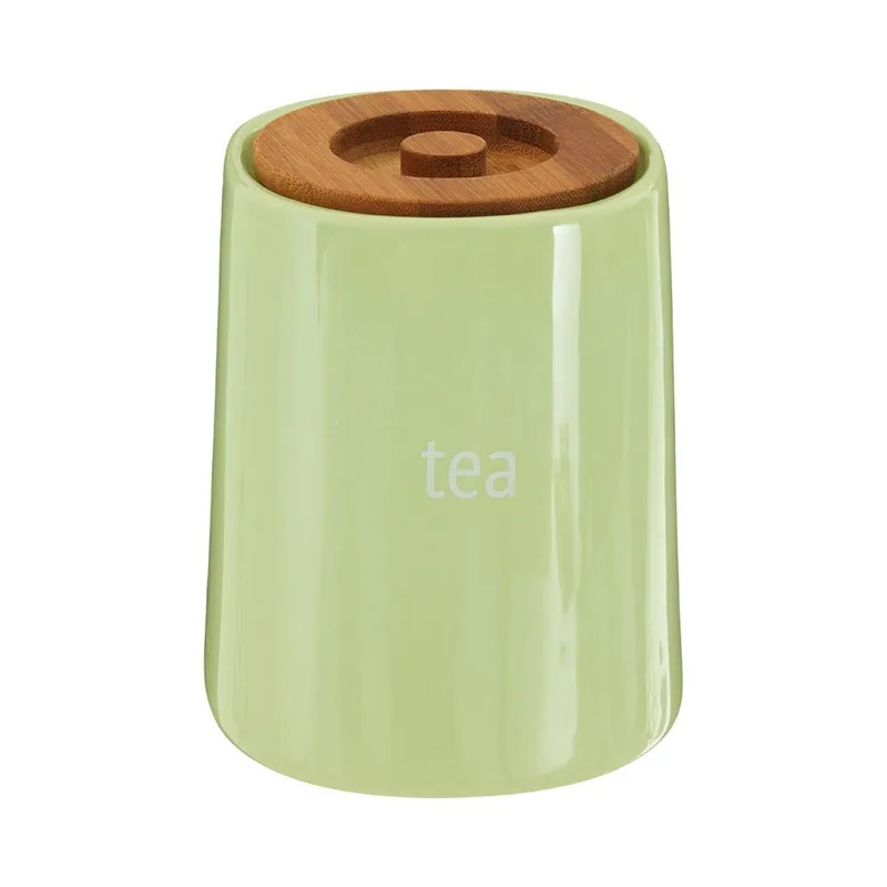 Popularny Zielony pojemnik na herbatę z bambusowym wieczkiem Premier Housewares Fletcher, 800 ml Bonami