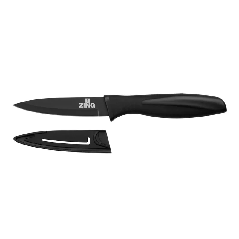 Czarny nóż z osłoną ostrza Premier Housewares Zing, 8,9 cm Bonami Do wyczerpania zapasów