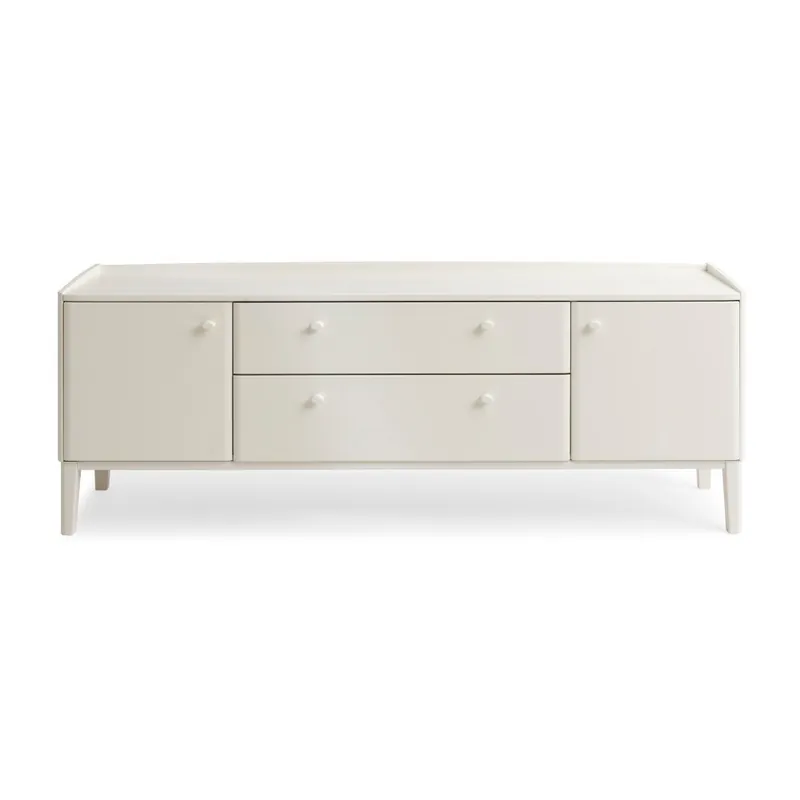 Oferta czasowa Biała szafka pod TV wykonana ręcznie z litego drewna brzozowego Kiteen Matinea Bonami