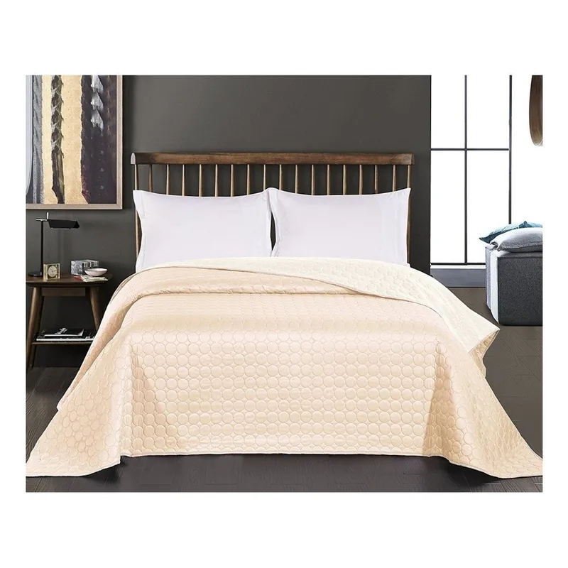 Beżowo-biała narzuta dwustronna z mikrowłókna Deco King Salise, 260x280 cm Bonami Oferta czasowa