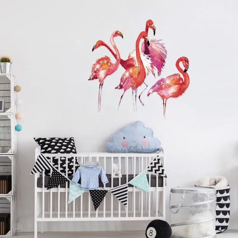 Dodaj do koszyka Naklejka z 20 kryształkami Ambiance Flamingos Bonami