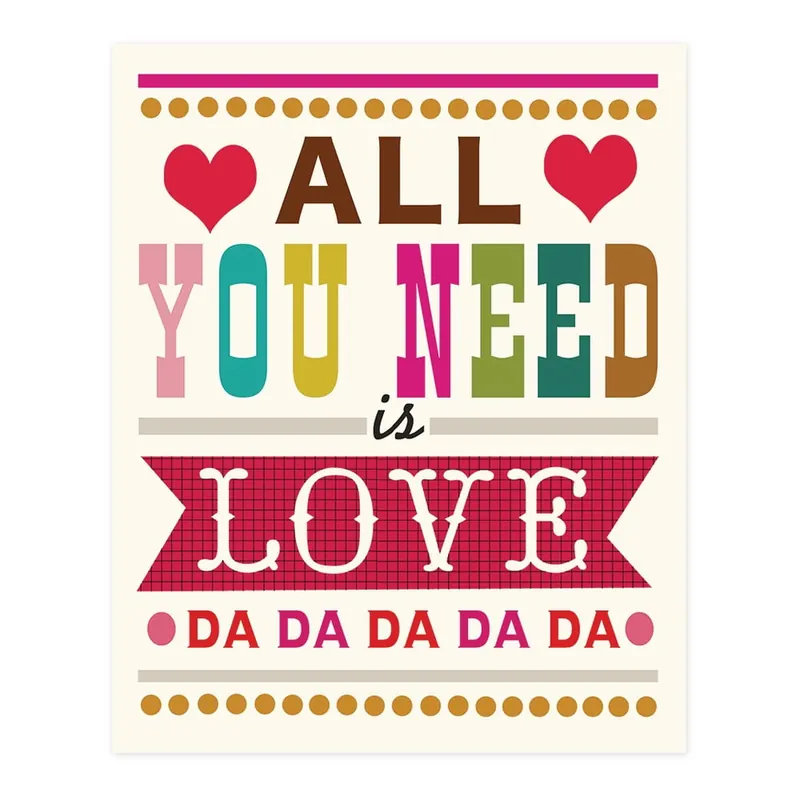 Dekoracyjny obrazek Caroline Gardner All You Need Is Love, 21x26 cm Bonami Szybka dostawa