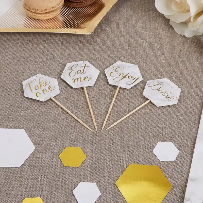 Nie przegap Zestaw 20 dekoracyjnych wykałaczek Neviti Scripted Marble Picks Bonami