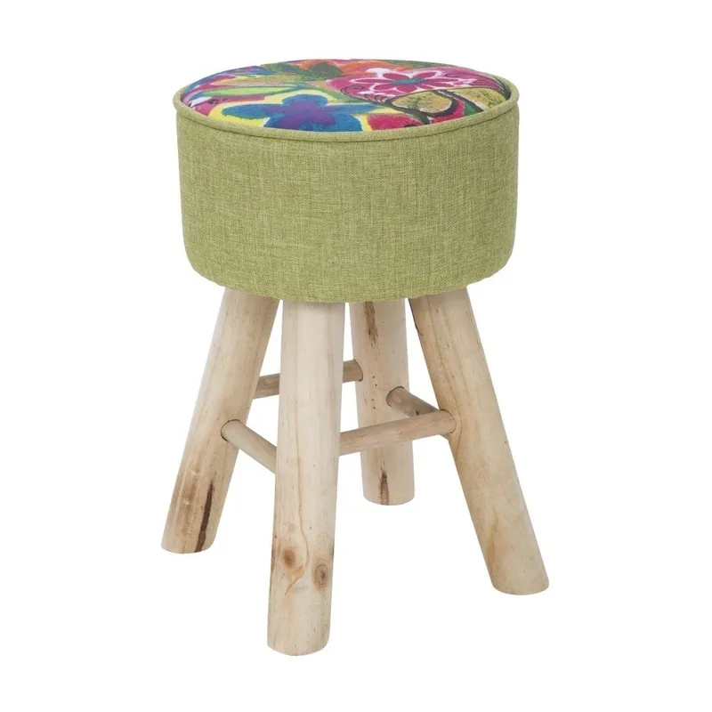 Nie przegap Stołek z nogami z drewna kauczukowca Mauro Ferretti Hippie, Ø 28 cm Bonami