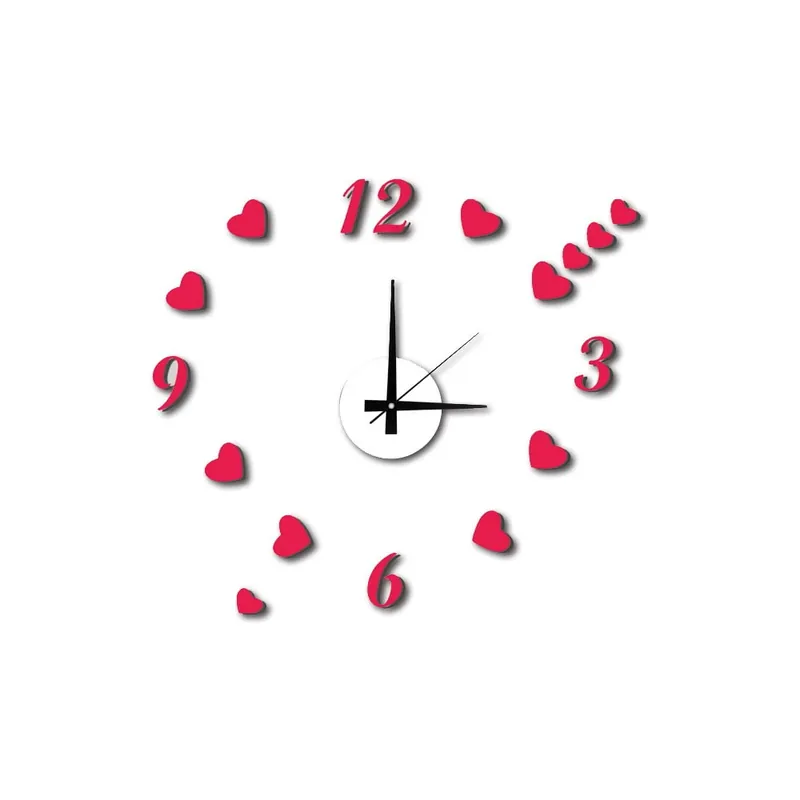 Ekspresowa dostawa Zegar samoprzylepny Mauro Ferretti Hearts, ⌀ 50 cm Bonami