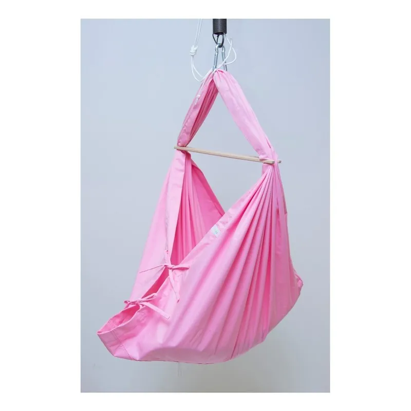 Różowa kołyska/hamak z bawełny zawieszana na futrynę Hojdavak Baby XL (0-9 miesięcy) Bonami Premium