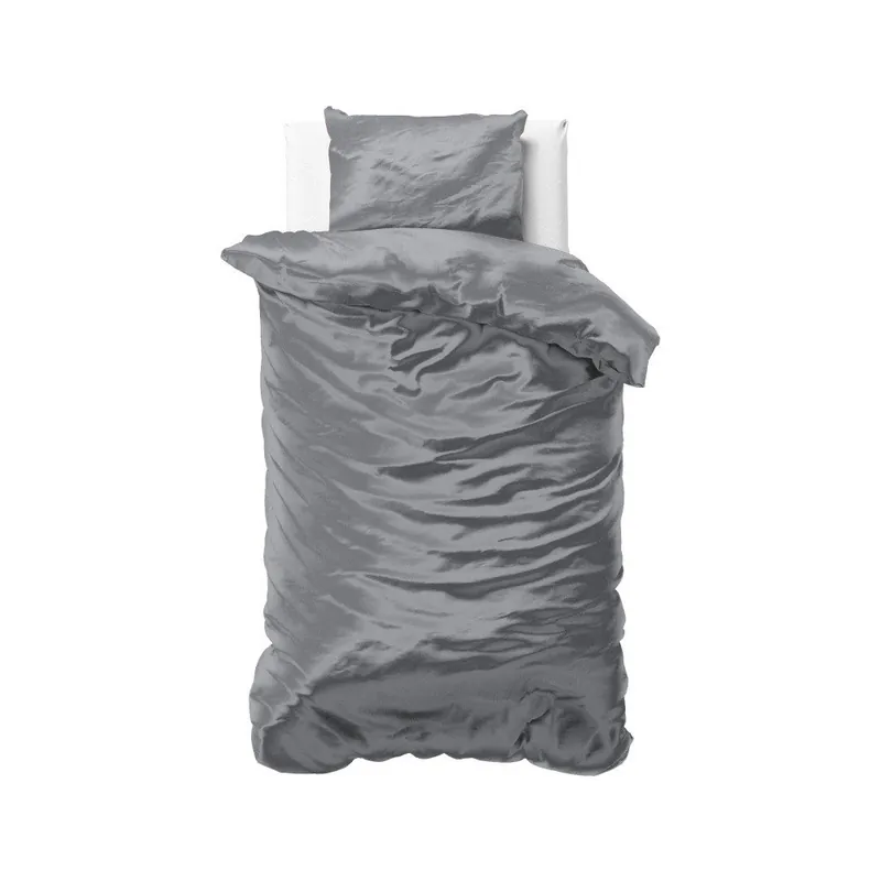 Ciemnoszara pościel jednoosobowa z mikroperkalu satynowego Sleeptime, 140x220 cm Bonami Oferta czasowa