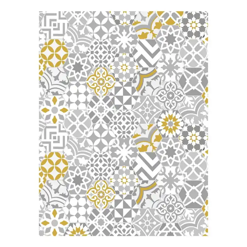 Łatwy zwrot Dywan winylowy Floorart Hexa Amarillo, 100x133 cm Bonami