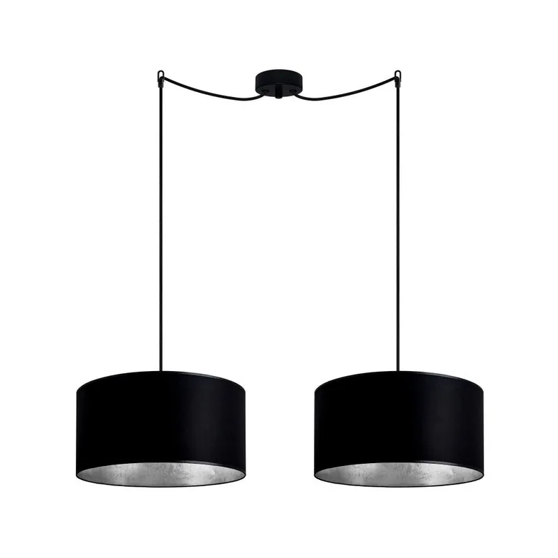 Czarna podwójna lampa wisząca z wnętrzem w kolorze srebra Sotto Luce Mika, ⌀ 36 cm Bonami Oferta