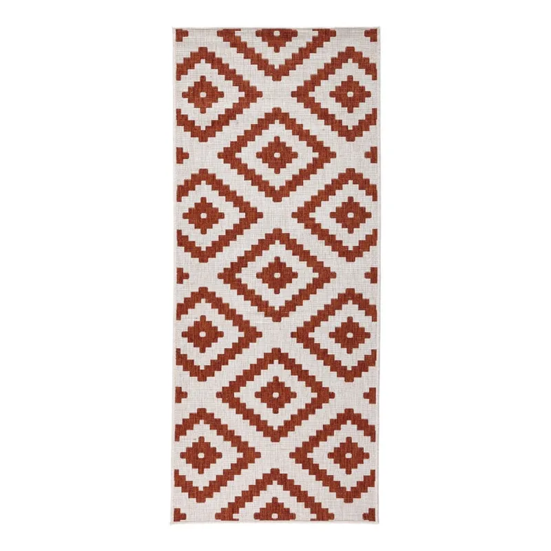 Brązowo-kremowy chodnik odpowiedni na zewnątrz NORTHRUGS Malta, 80x250 cm Bonami Oferta limitowana