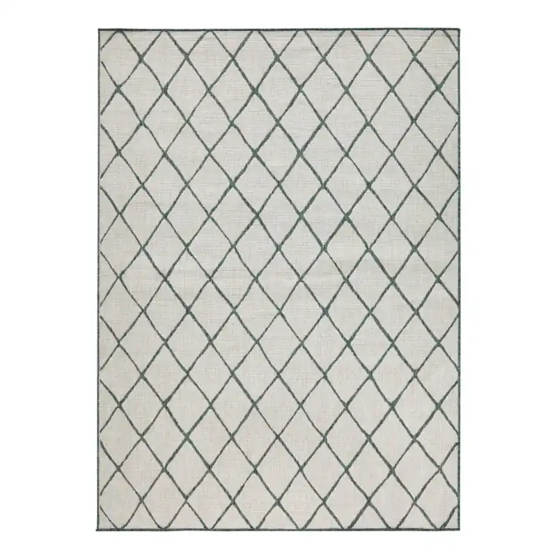 Darmowy zwrot Zielono-kremowy chodnik dwustronny odpowiedni na zewnątrz NORTHRUGS Malaga, 80x150 cm Bonami