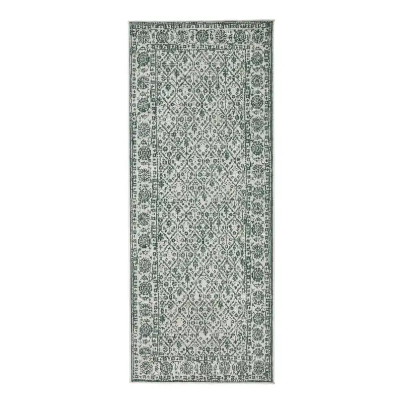 Szaro-zielony chodnik dwustronny odpowiedni na zewnątrz Bougari Bougari Curacao, 80x350 cm Bonami Bezpieczna płatność