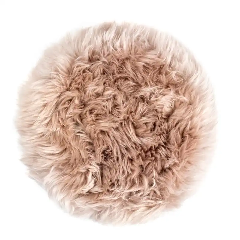 Beżowe siedzisko na krzesło z owczej skóry Royal Dream Zealand Round, ⌀ 35 cm Bonami Bestseller