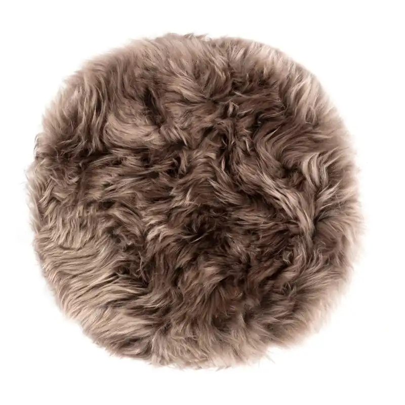 Oferta czasowa Brązowe siedzisko na krzesło z owczej skóry Royal Dream Zealand Round, ⌀ 35 cm Bonami