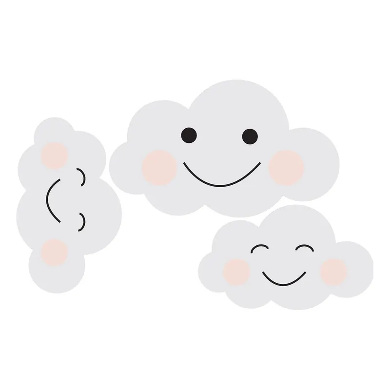 Zamów teraz Zestaw 3 naklejek ściennych Dekornik Clouds Smile Bonami