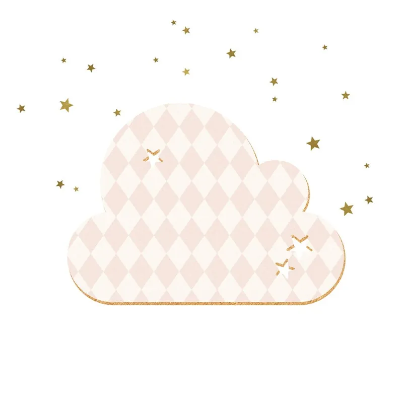 Oferta czasowa Dekoracyjna naklejka ścienna Dekornik French Cloud Salmon Stars, 57x40 cm Bonami