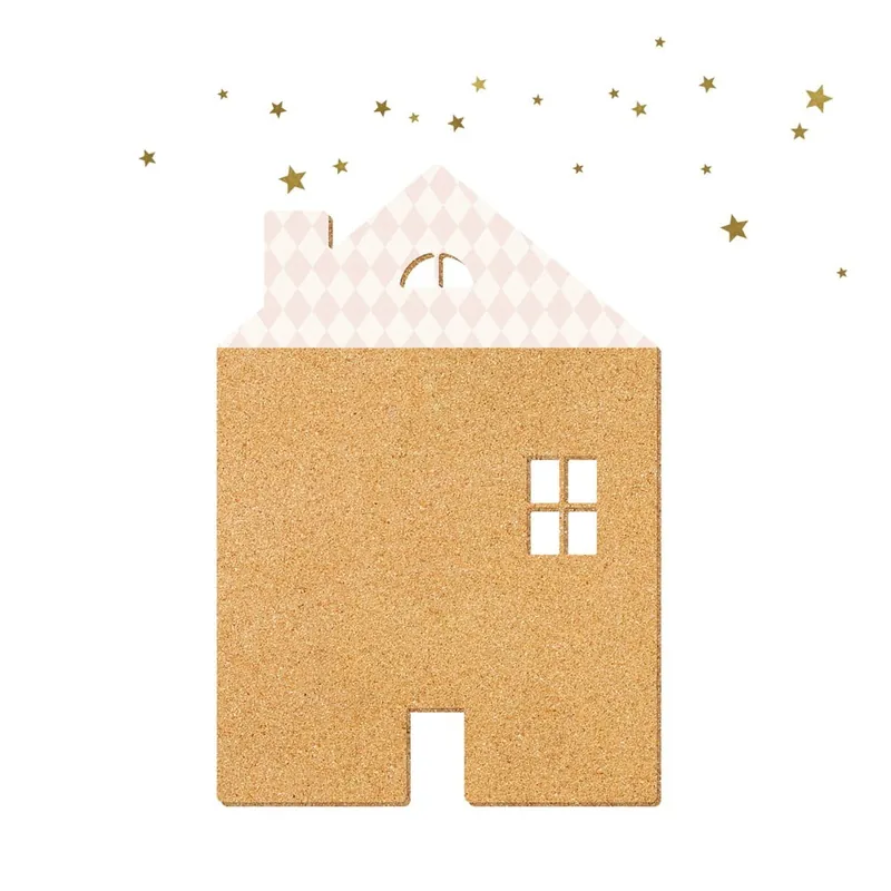 Darmowy zwrot Dekoracyjna naklejka ścienna Dekornik Pink House With Stars, 57x40 cm Bonami