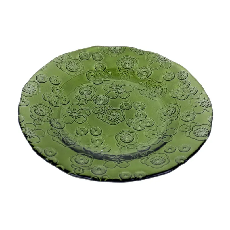Zielony talerz szklany Ego Dekor Flora, 20 cm Bonami Tylko dziś