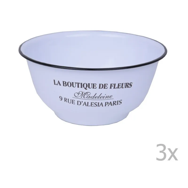 Zestaw 3 białych miseczek emaliowanych Ego Dekor Boutique Bonami Kup online