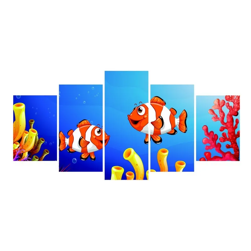 Łatwy zwrot Wieloczęściowy obraz La Maison Des Couleurs Fishies Bonami