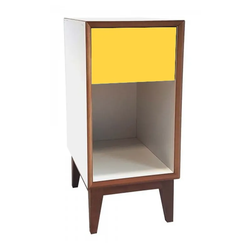 Oferta Mały stolik nocny z białym korpusem i żółtą szufladą Ragaba PIX Bonami