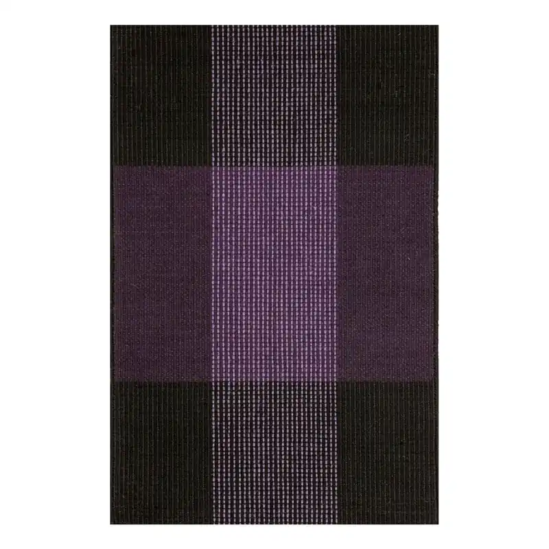 Kup teraz Fioletowo-czarny dywan wełniany ręcznie tkany Linie Design Bologna, 90x160 cm Bonami