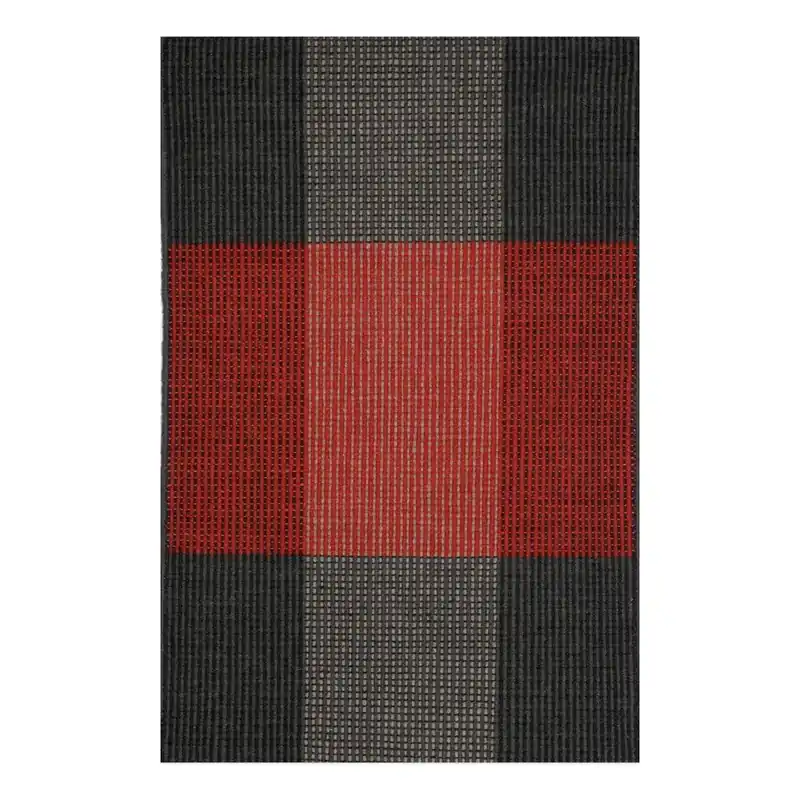 Czerwono-szary dywan wełniany ręcznie tkany Linie Design, 90x160 cm Bonami Wyprzedaż