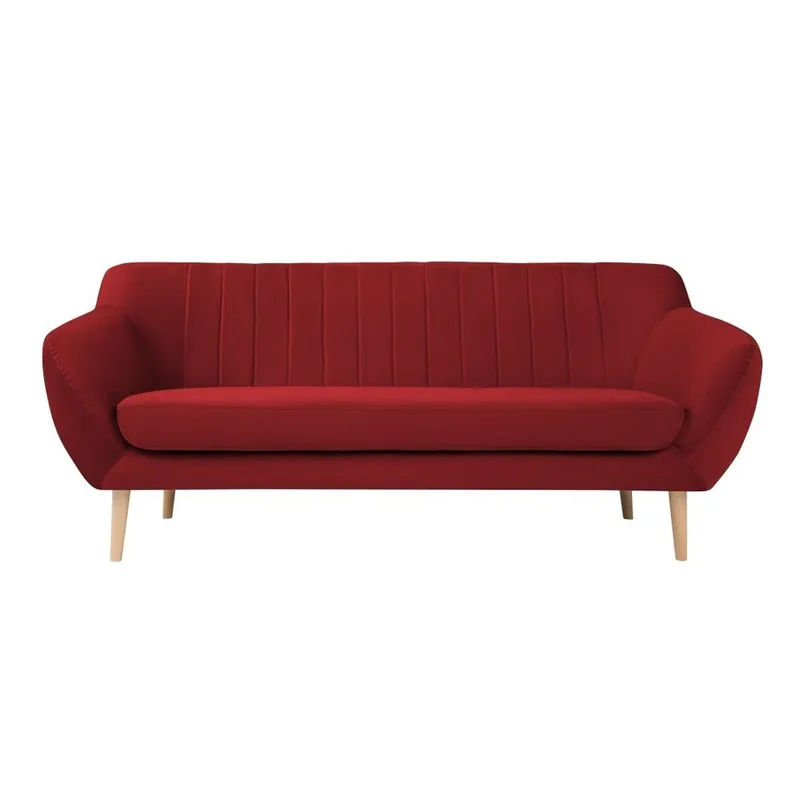 Czerwona aksamitna sofa Mazzini Sofas Sardaigne, 188 cm Bonami Oferta limitowana