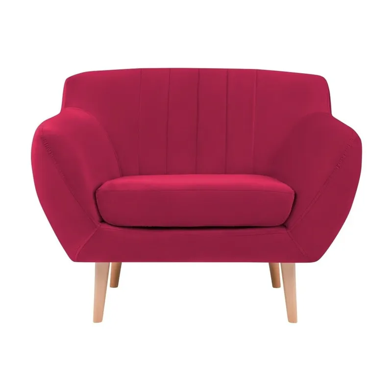 Ciemnoróżowy aksamitny fotel Mazzini Sofas Sardaigne Bonami Tylko dziś
