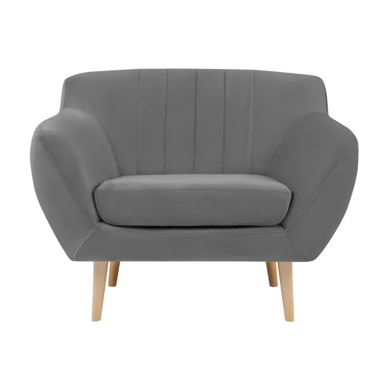 Ekspresowa dostawa Szary aksamitny fotel Mazzini Sofas Sardaigne Bonami