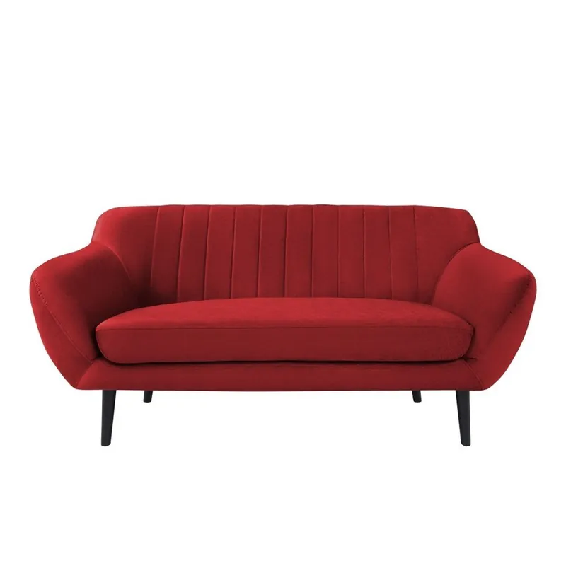 Czerwona aksamitna sofa Mazzini Sofas Toscane, 158 cm Bonami Dostępne od ręki