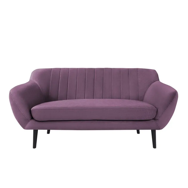 Cena promocyjna Fioletowa sofa 2-osobowa z czarnymi nogami Mazzini Sofas Toscane Bonami