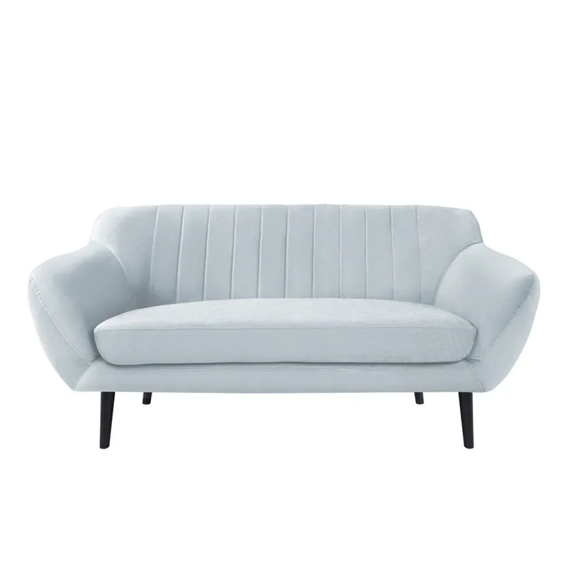 Jasnoniebieska sofa 2-osobowa z czarnymi nogami Mazzini Sofas Toscane Bonami Tylko do końca tygodnia