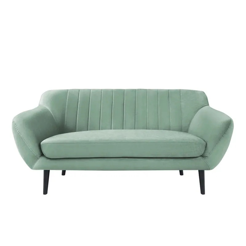 Miętowa sofa 2-osobowa z czarnymi nogami Mazzini Sofas Toscane Bonami Bestseller
